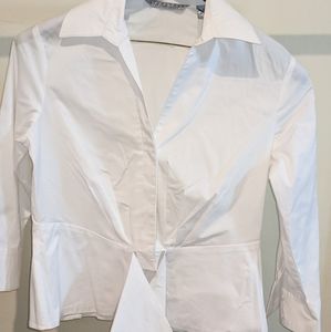 SIGNATURE BY LARRY LEVINE WHITE BLOUSE